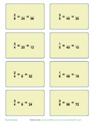 Finding numerators for three equivalent fractions